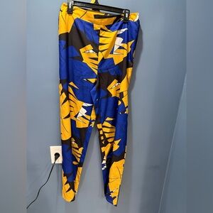 SHEIN Blue and Yellow Wide Leg Pants